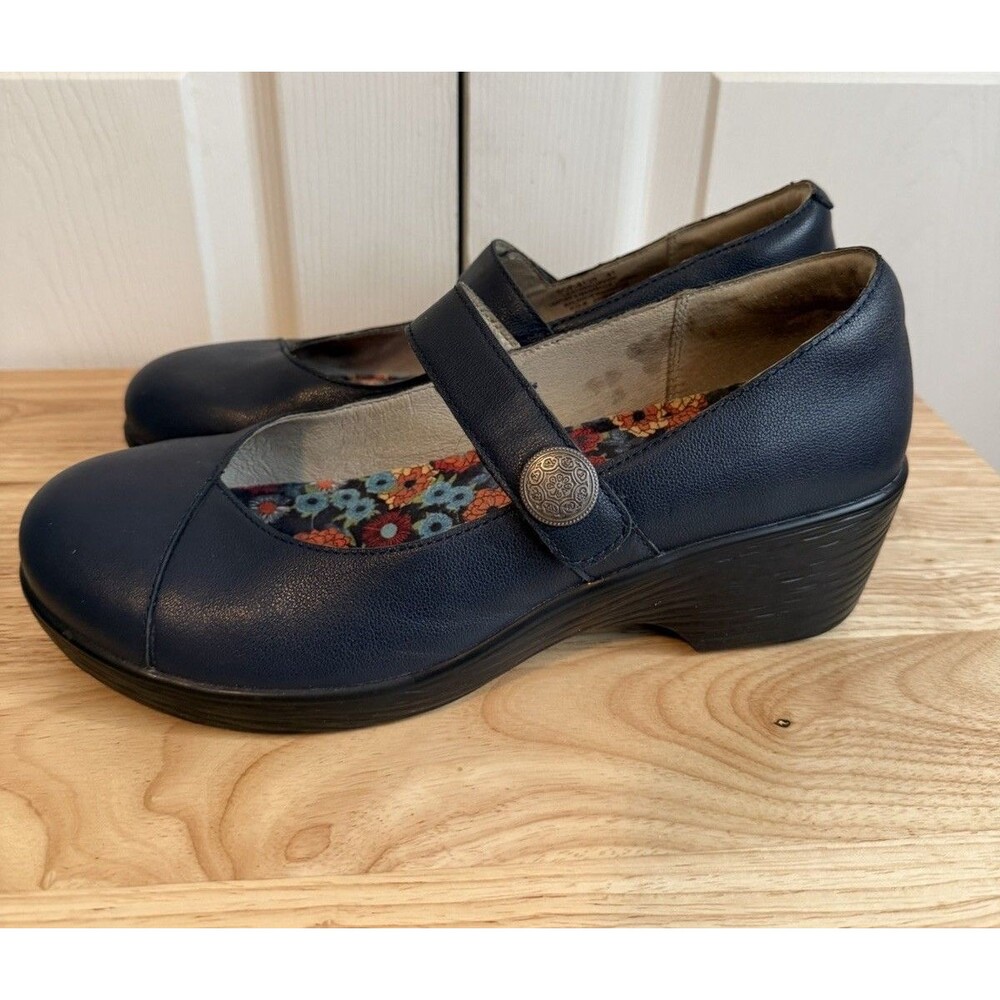 Alegria Blue Leather Mary Janes Sofi SOF-8139 Size EU 41